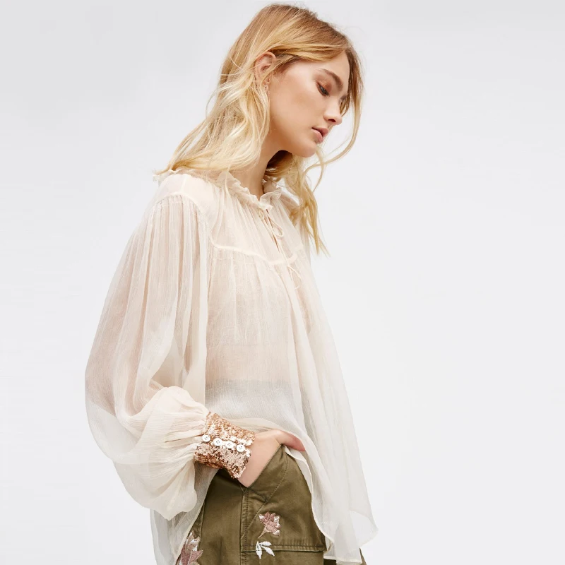 Плиссированные кружевные каскадные оборки украшение блестки Свободная Женская