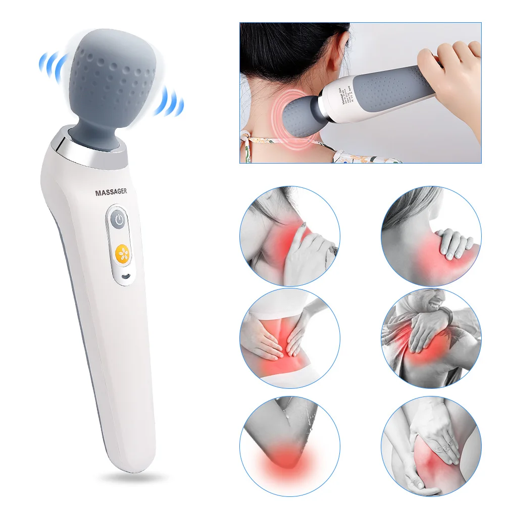 USB Handheld Electric Wand Massager High Frequency Vibration Body Neck Back Muscle Relax Vibrating Deep Tissue Massage Machine | Красота и