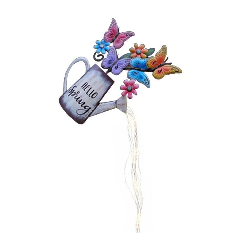 

Watering Can LED String Light Pouring Out Butterfly Ladybug Night Lamp Garden L5YE