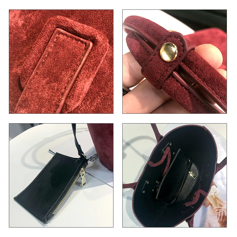 Ретро искусственная Замшевая сумка через плечо женские 2019 осенние корейские