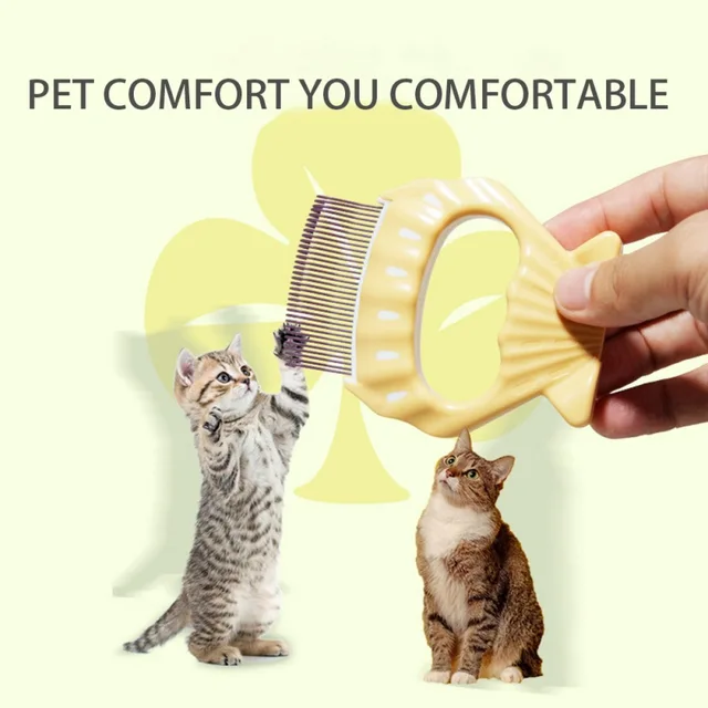 Pet Cat Comb Massage Brush Shell Shaped Handle Pet Grooming Massage Tool To Remove Loose Hairs For Cats Cleaning Accessories 3