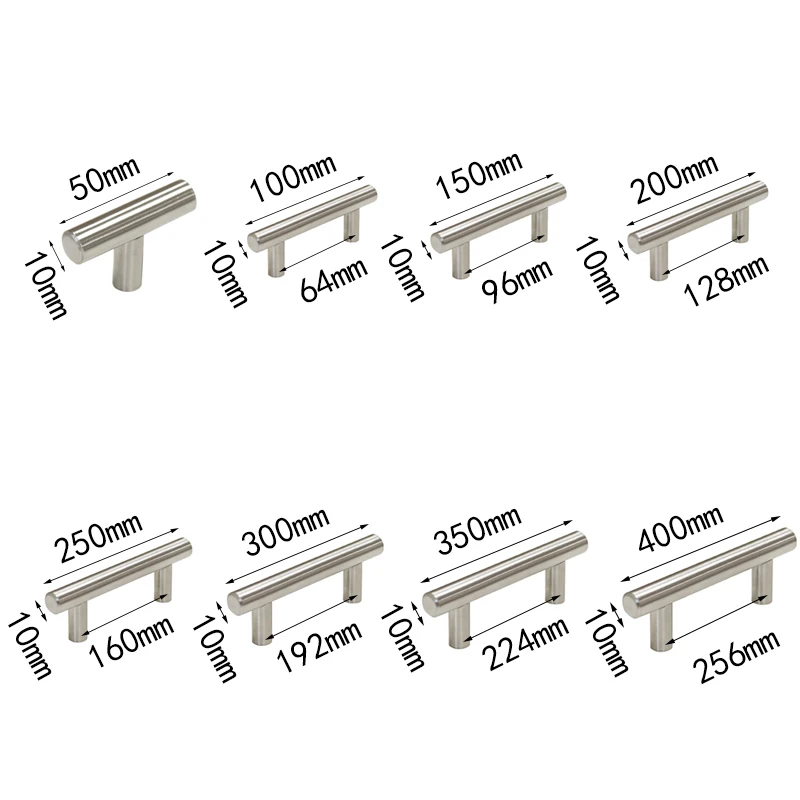 Ручки шкафа из нержавеющей стали Диаметр 10 мм кухонная дверь Т бар прямые ручки