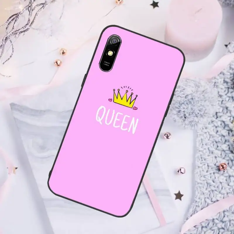

Matte Crown King Queen Phone Case For Xiaomi Mi Redmi Note 7 8 9 pro 8T 9T 9S 9A 10 Lite pro