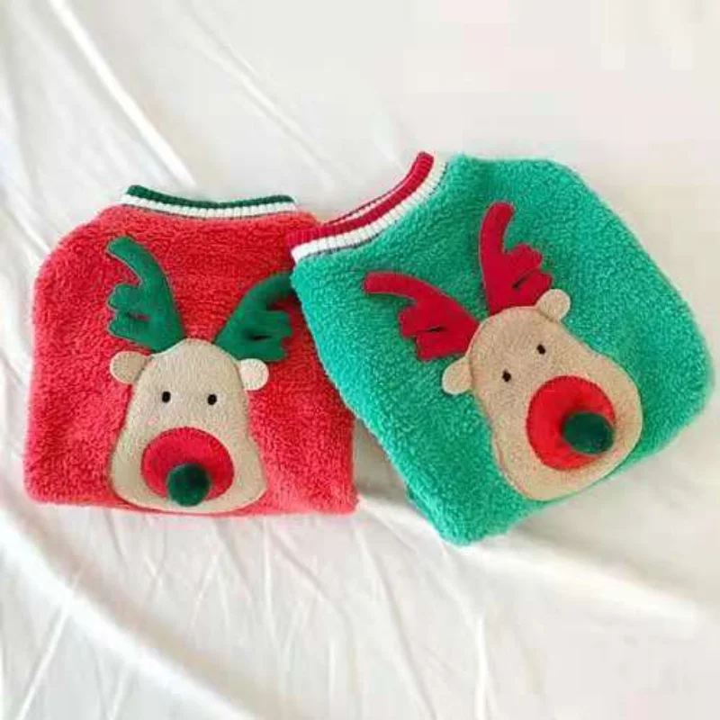 Special offer pet autumn and winter warm fleece Christmas puppy dog clothes Teddy cat Bichon VIP Hiromi