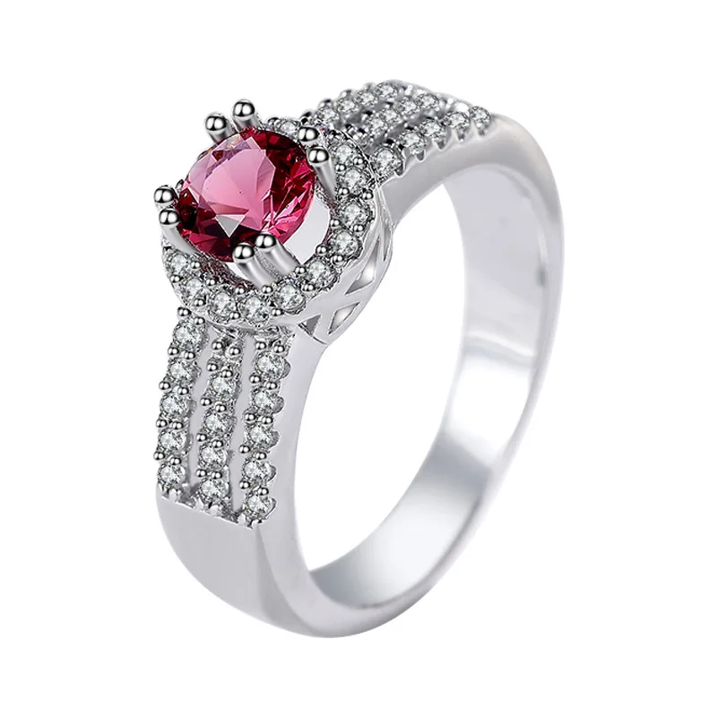 

Korean 14k White gold 80 Points Ruby Ring For Women Retro Natural AAA Zircon Diamond Rings Rose Red Gemstone Fine Jewelry Gifts