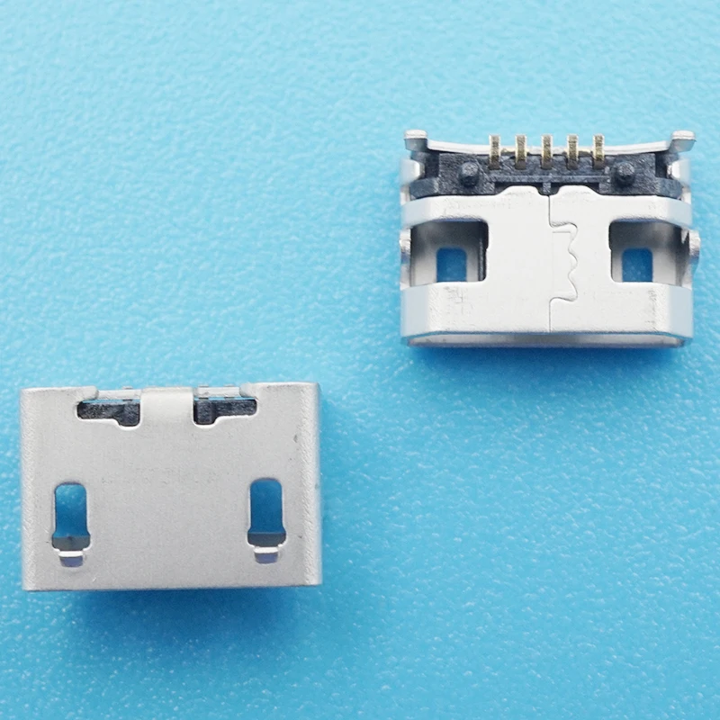 50 шт./лот Micro USB разъем для зарядки 5Pin большой бычий Рог плоский край без завивки