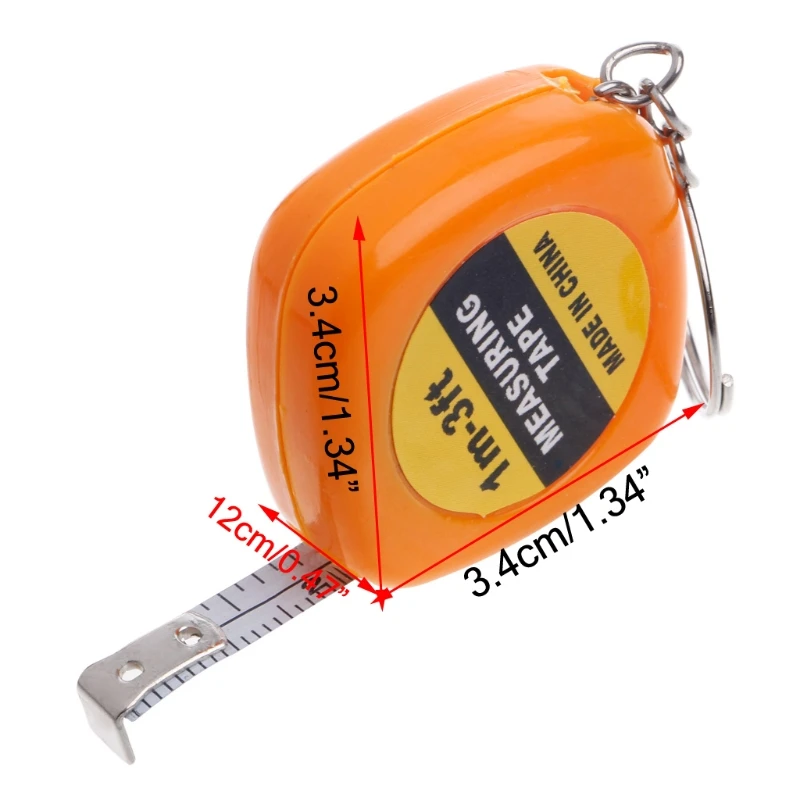 

Easy Retractable Ruler Tape Measure Mini Portable Pull Ruler Keychain 1m/3ft J6PC