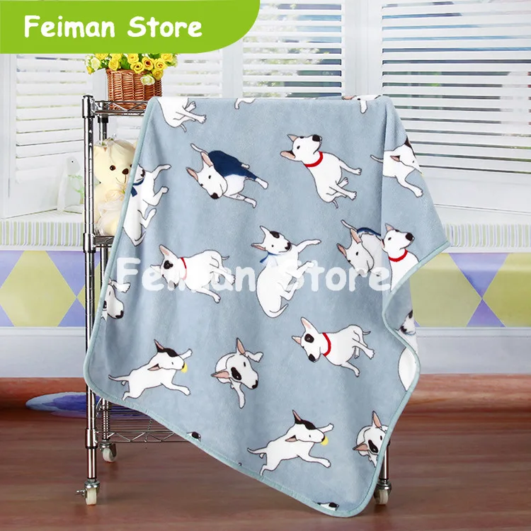 2 разных цвета бультерьер/Полярный медведь печатные фланелевые тканевое одеяло