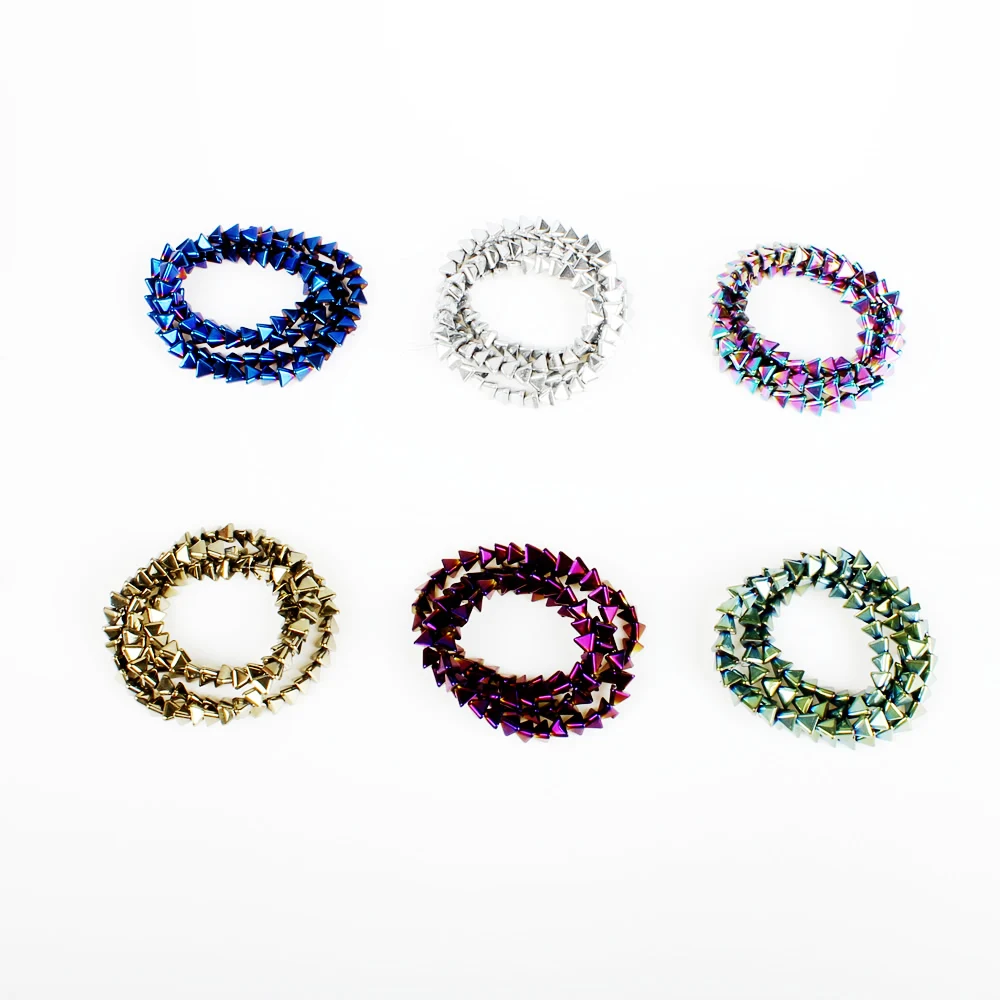 Бусины Из Гематита и натурального камня треугольные бусины россыпью с магнитным