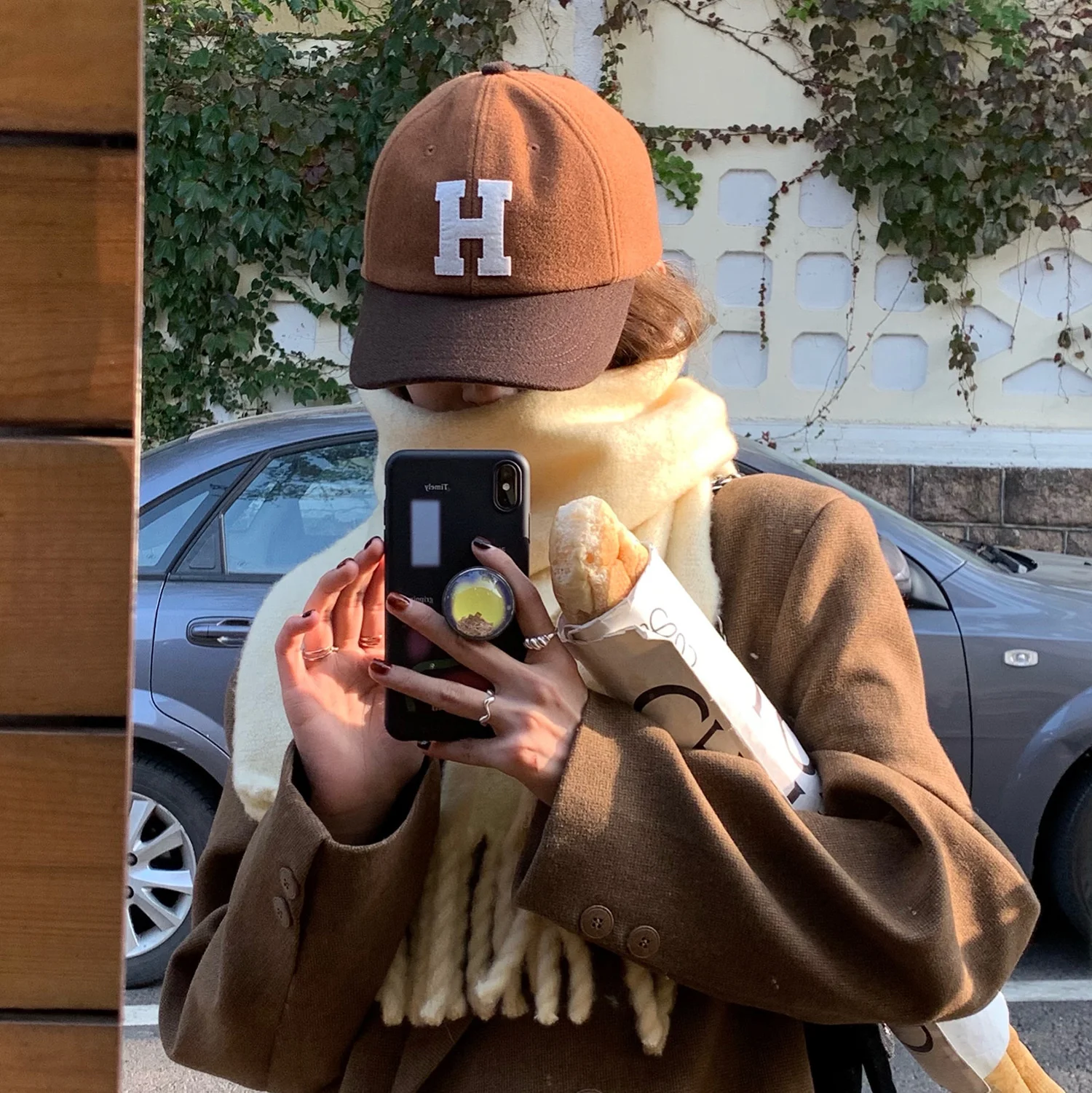 

Женская шерстяная бейсболка Yi Qing, универсальная шапка в Корейском стиле с надписью «H» и языком утки нового поколения