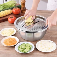 multi functional thickened stainless steel drain basket grated and cut vegetables artifact wash vegetables and wash rice