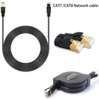 Портативный Тетрадь RJ45 2000 МГц высокое Скорость CAT8 5 м10 м Выдвижной Ethernet кабель 1,5 м 10G CAT7 чистый Медь сетевой кабель