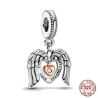 Женский браслет ангельские крылья и сердце, серебро 925 пробы