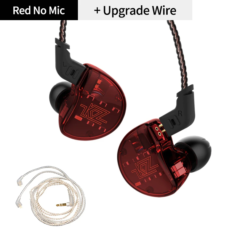 RedNomic cable KZ ZS10 наушники 4BA+ 1DD динамические арматурные наушники HiFi бас гарнитура шумоподавление в ухо Мониторы гибридные наушники - Цвет: RedNomic cable