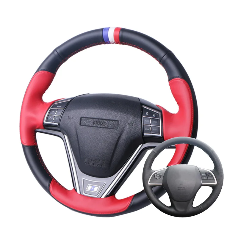 Черная кожа ручной строчки для Mitsubishi Outlander 2013 2014 Mirage ASX L200|Чехлы на руль| |