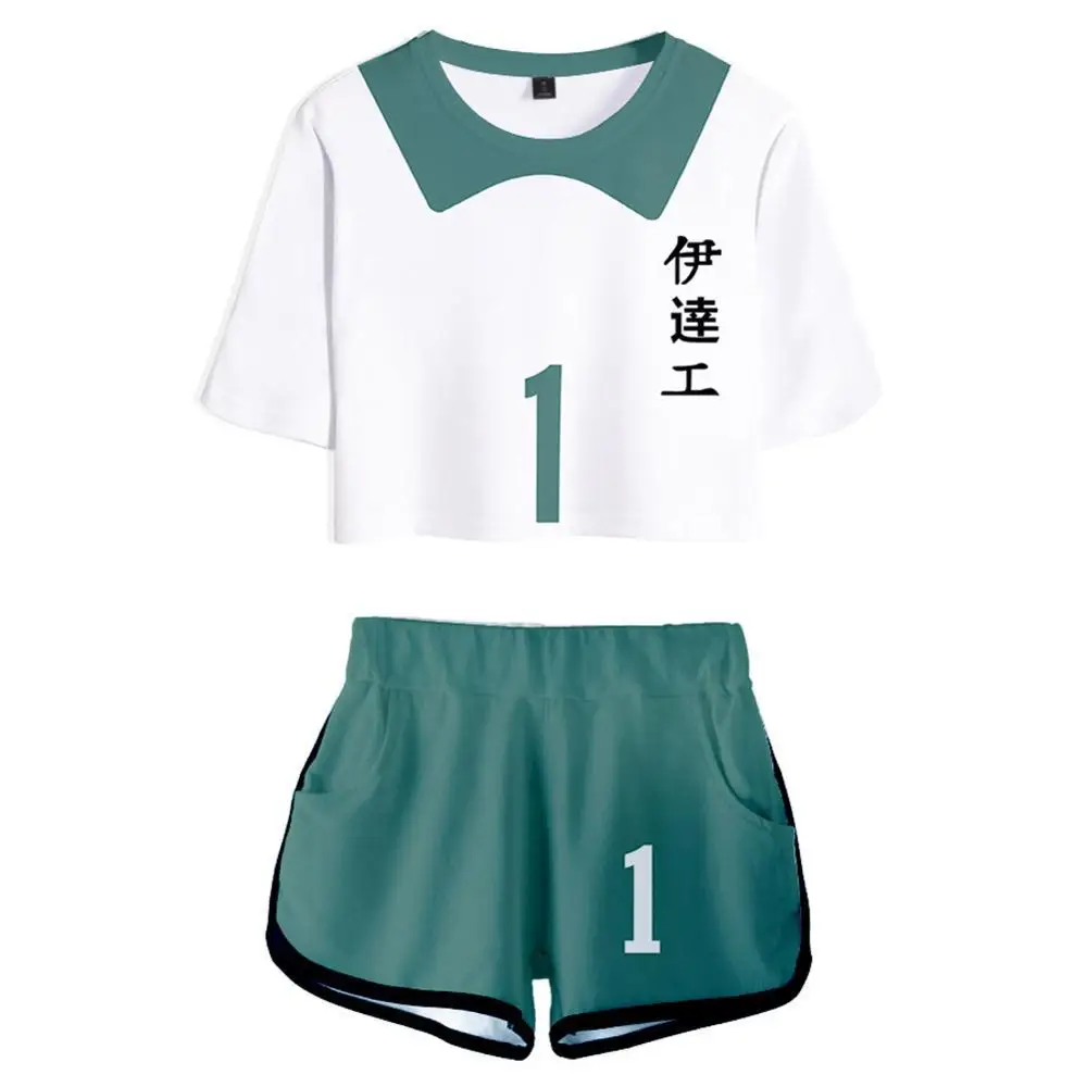 Haikyuu Cosplay Костюм для женщин и девочек Джерси спортивная одежда комплект из двух
