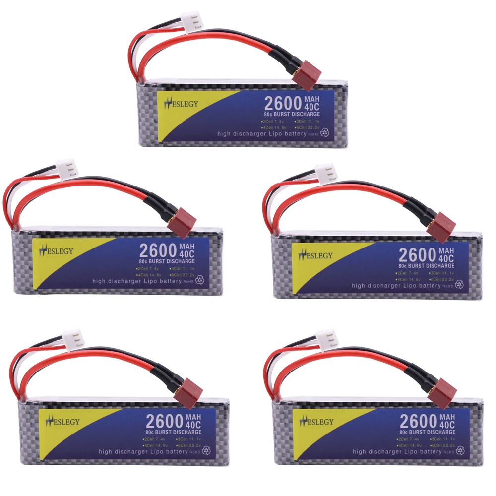 

5PCS 7.4V 2600mah 2S lipo battery for WLtoys 144001 1/14 2.4G 4WD High Speed Racing RC Car Vehicle Models 7.4 V RC toys battery