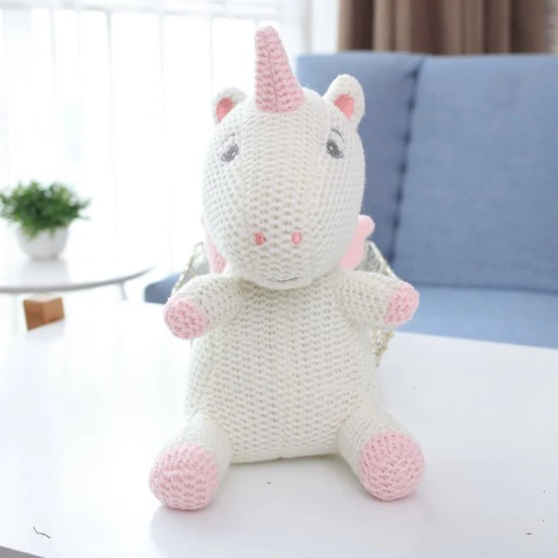 22x14cm В скандинавском стиле вязанное чучело слонов плюшевая игрушка-животное прекрасный ребенок анимированный медведь единорог игрушки "Кролик" куклы-модели ребенка милый Рождественский подарок - Цвет: 22x14cm