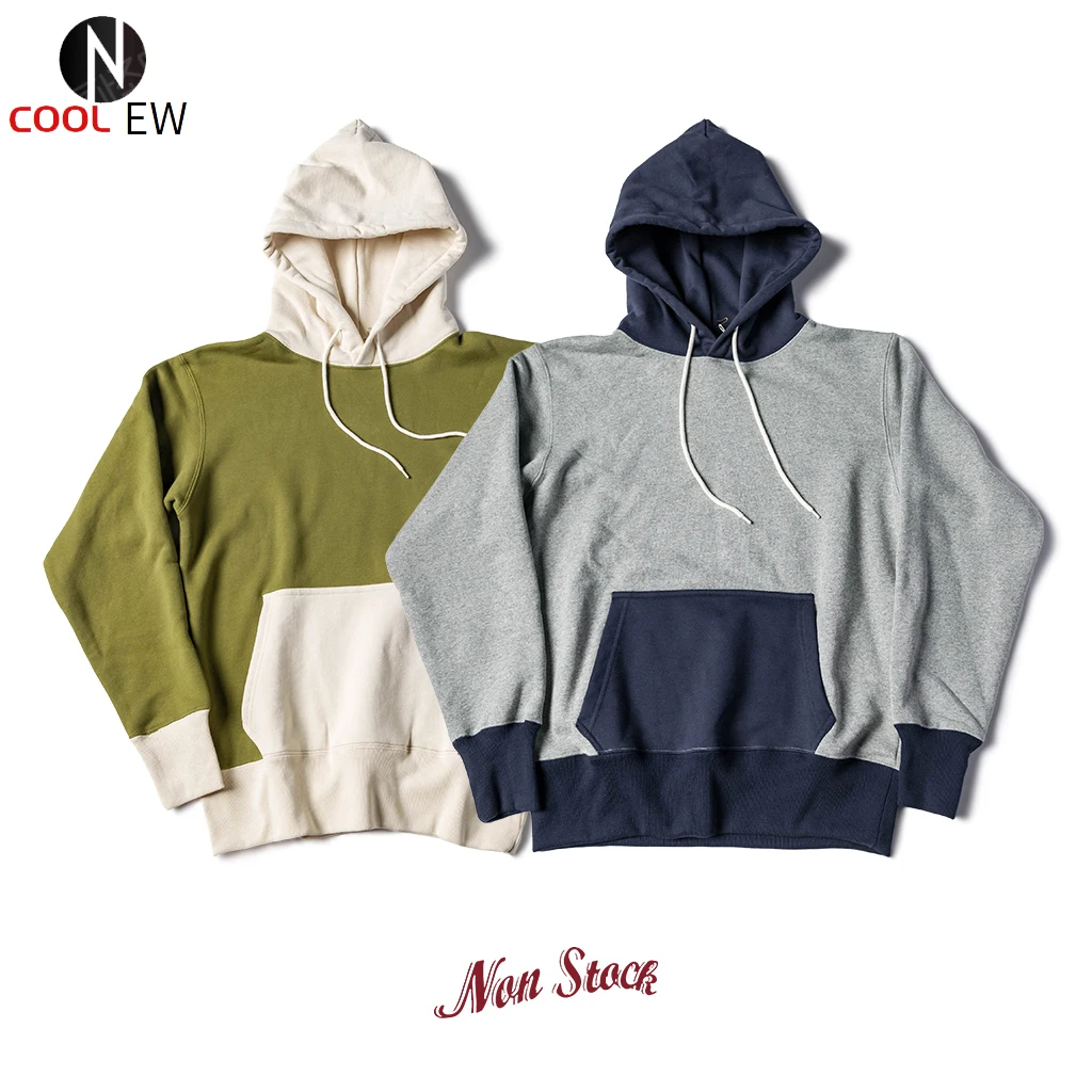 

Не в наличии 17,5 унции махровая ткань Двухцветная Толстовка мужской ретро классический лоскутный пуловер свитшоты