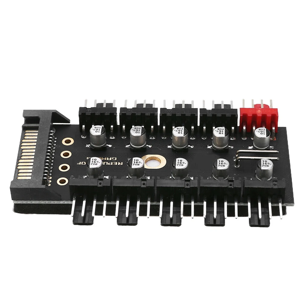 

Speed Controller Adapter 1 To 10 Way Universal PWM Connection Self Adhesive Motherboard Computer 4 Pin Splitter Cooling Fan Hub