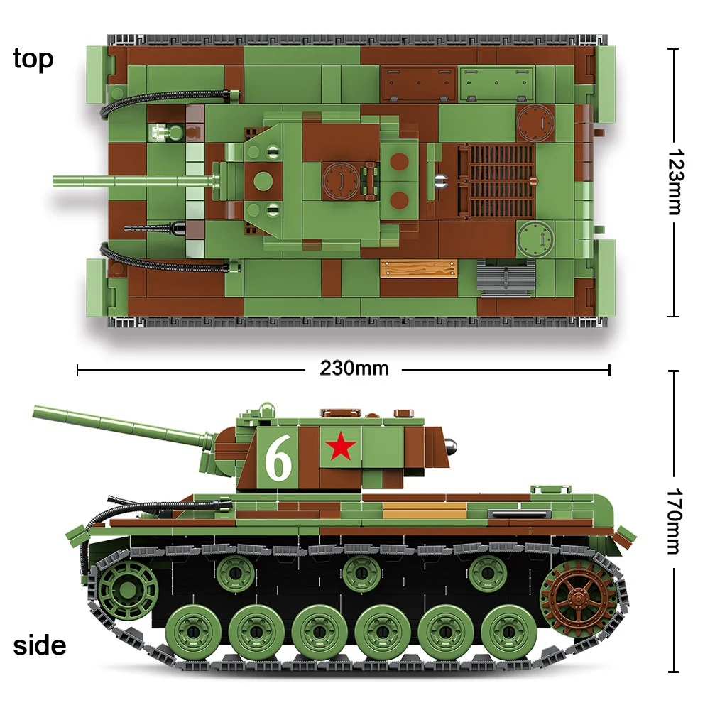 

WW2 KV-1 KV-2 Heavy Tank Bricks Set Soviet Russia Military Panzer Tanks Building Blocks Army DIY Figure Toy Gifts For Children