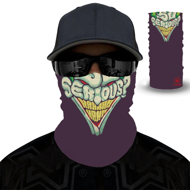 2020 new 3D clown windproof seamless magic headscarf skull neck bike hat hiking and cycling headscarf|Мужские шарфы| |