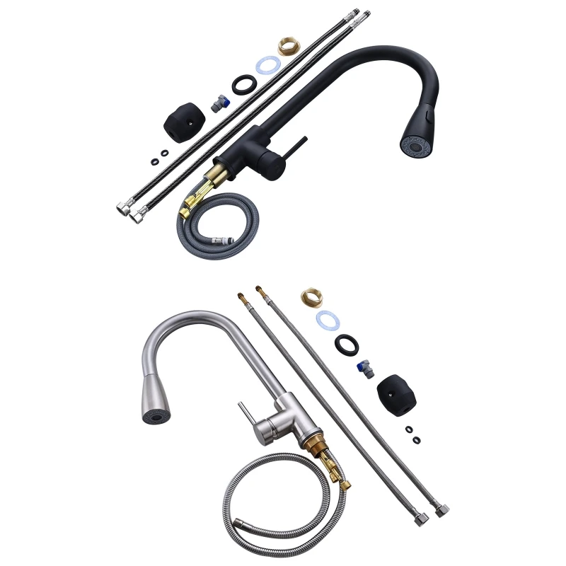 

US/UK/RU/EU/AU Multifunctional Stainless Steel Bathroom Kitchen Basin Faucet Pull Out Hot and Cold Water Sink Tap HX6D