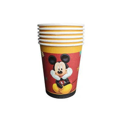cup 6pcs Микки Маус тема вечерние украшения baby shower вечерние украшения и вечерние поставки большая коллекция украшения на день рождения, для маленьких мальчиков - Цвет: cup 6pcs