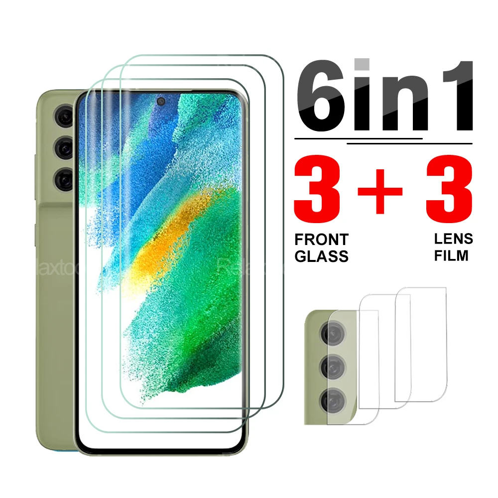 

6 in 1 Hydrogel Film Not Glass For Samsung Galaxy S21 s 21 FE For Samsun S21FE Camera Glass Phone Screen Protector Safety Film