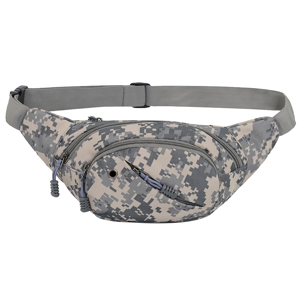 

2020 SOILD COLOR Men Camouflage Shoulder Chest Waist Bag Nylon Fanny Pack with Headphone Hole