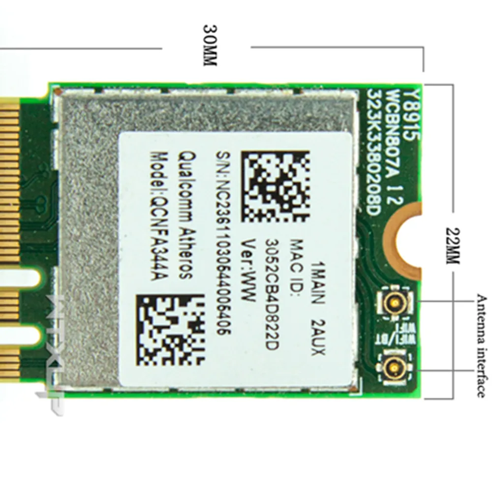 

wifi Dual Band + BT4.1 bluetooth 4.1 NGFF Card Qualcomm Atheros Wireless AC Wi-Fi adapter QCNFA344A NFA344A