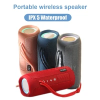 led portable speakers wireless bass subwoofer waterproof outdoor column boombox fm radio aux usb stereo loudspeaker music center