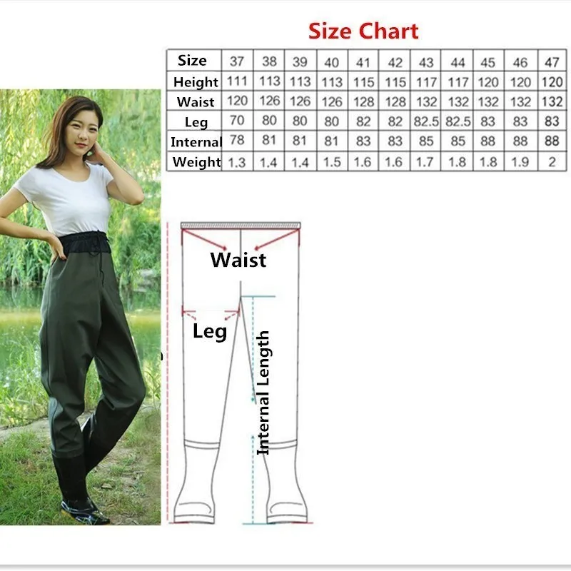Fly Fishing Waders водонепроницаемые сапоги легкие ПВХ брюки Нескользящие резиновые