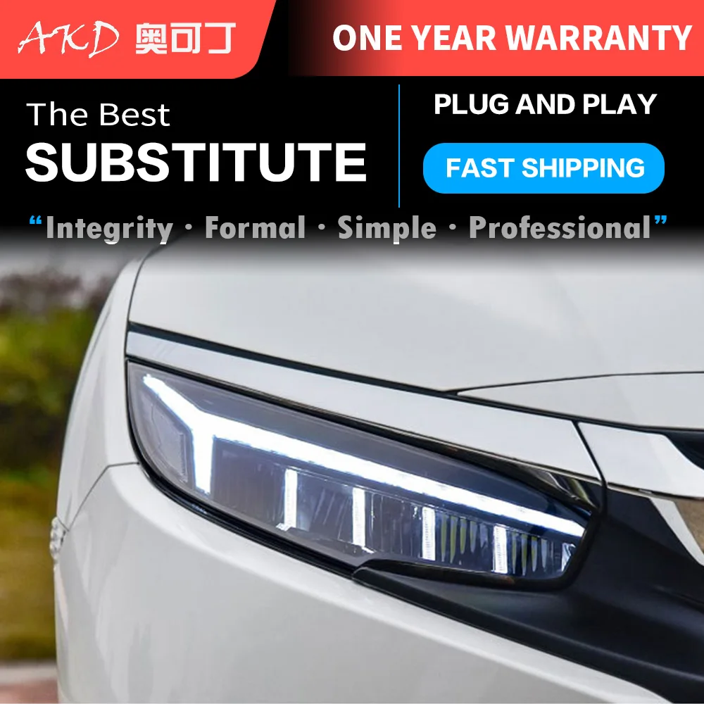 

Головной светильник в сборе для Honda Civic G10 2016 2017 2018 полный светодиодный светильник источник светодиодный Противотуманные фары светильник св...