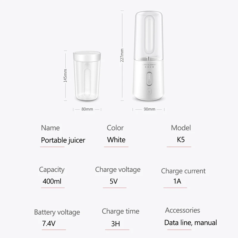 

Portable Juicer USB Charge Multifunction Juice Cup Travel Blender Mixer Electric Juicer Fruit Extractor Food Maker Smoothie Cup