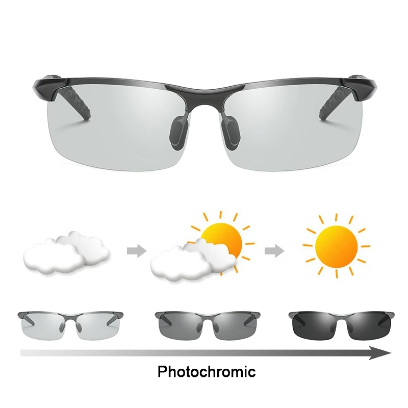 Солнцезащитные очки YSO мужские фотохромные поляризационные в полуоправе из