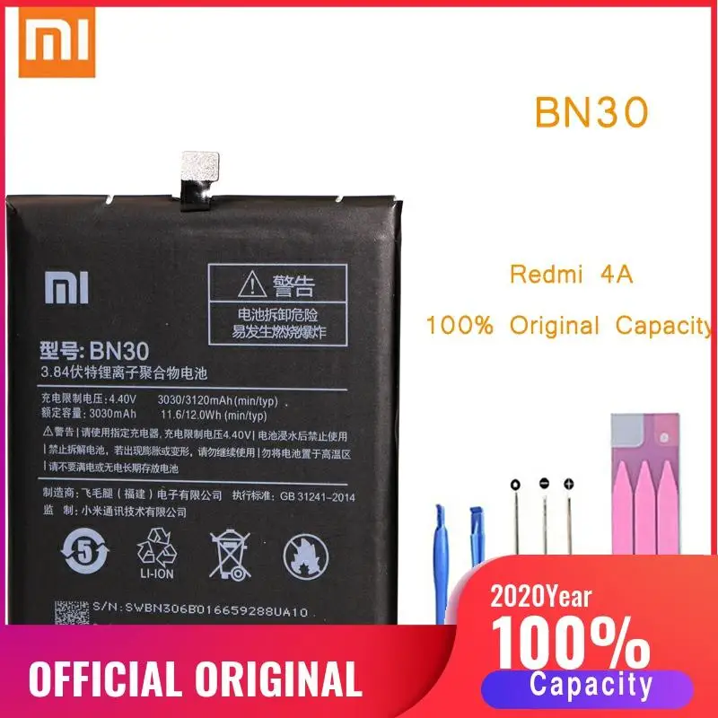 Оригинальный аккумулятор для телефона Redmi 4A батареи Xiaomi hongmi BN30 сменные Xiomi