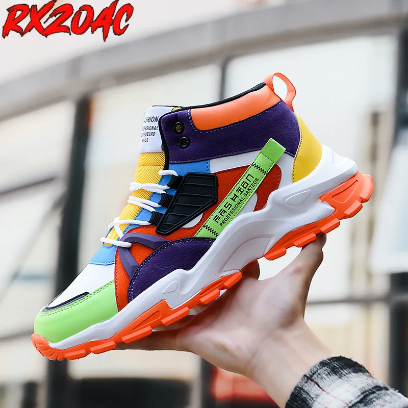 

Large Size Sneakers Men Lace Up Platform Sports Shoes Mesh Breathable Men's Running Shoes Light Soft High Top Athletic Shoe L39