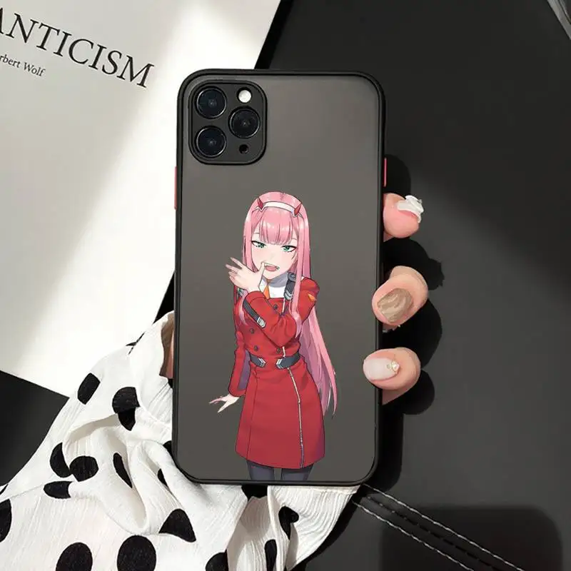 

DARLING in the FRANXX ZERO TWO Phone Cases Matte Transparent for iPhone 7 8 11 12 s mini pro X XS XR MAX Plus cover funda