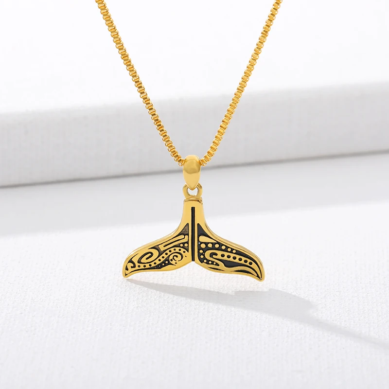 Ретро КИТ хвост рыбы очарование женщин ожерелье русалки золотое Любовь Ожерелья