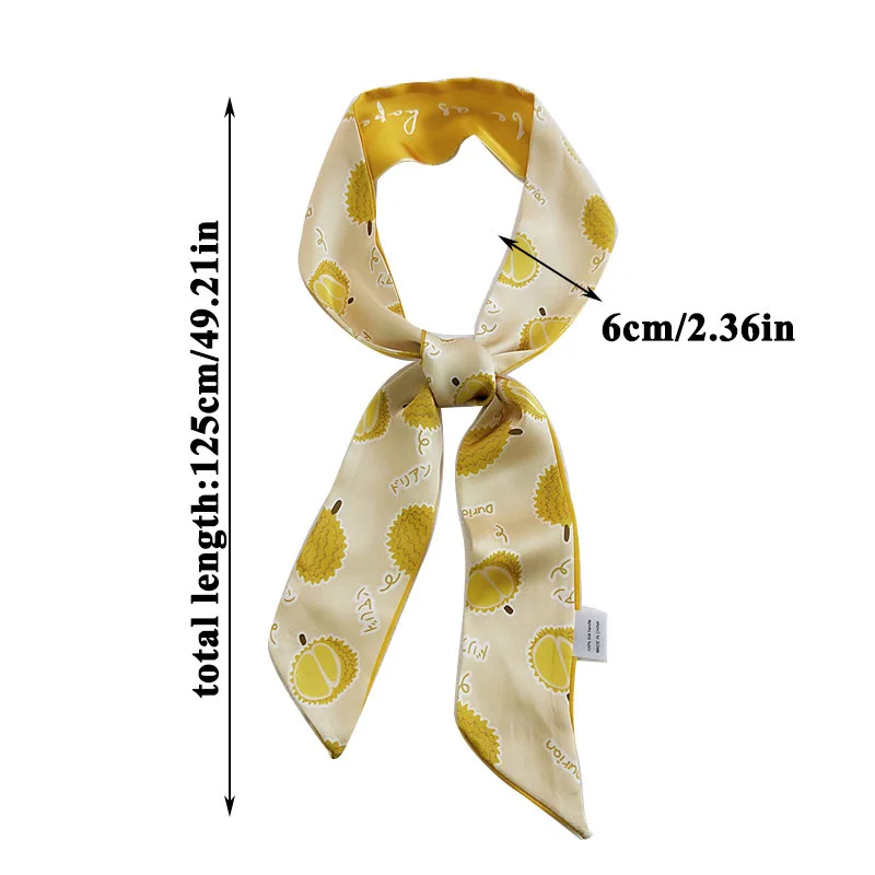 

Women Skinny Scarf Small Silk Scarf Print Satin Head Scarf Thin Narrow Long Strip Neckerchief Multi-Function Decorative Scarves