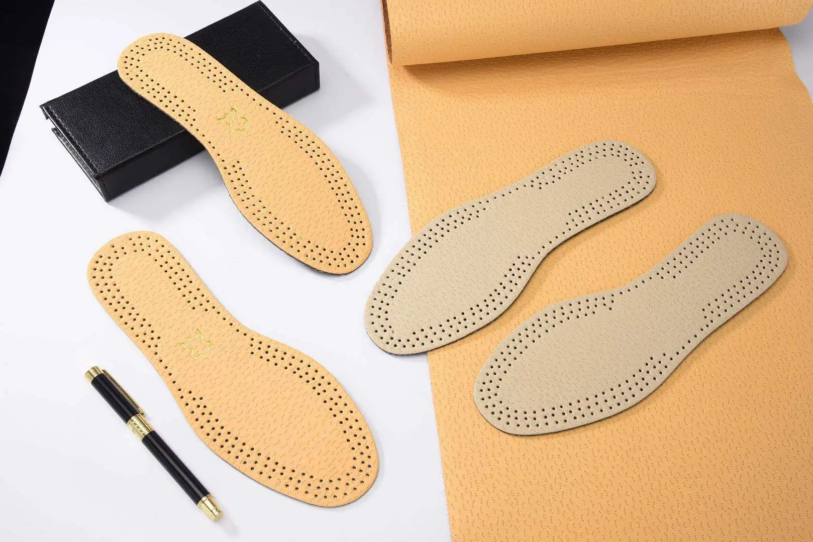 Ultra Thin Breathable Deodorant Leather Insoles Cowskin Instantly Absorb Sweat Replacement Inner Soles Shoes Insole Pads