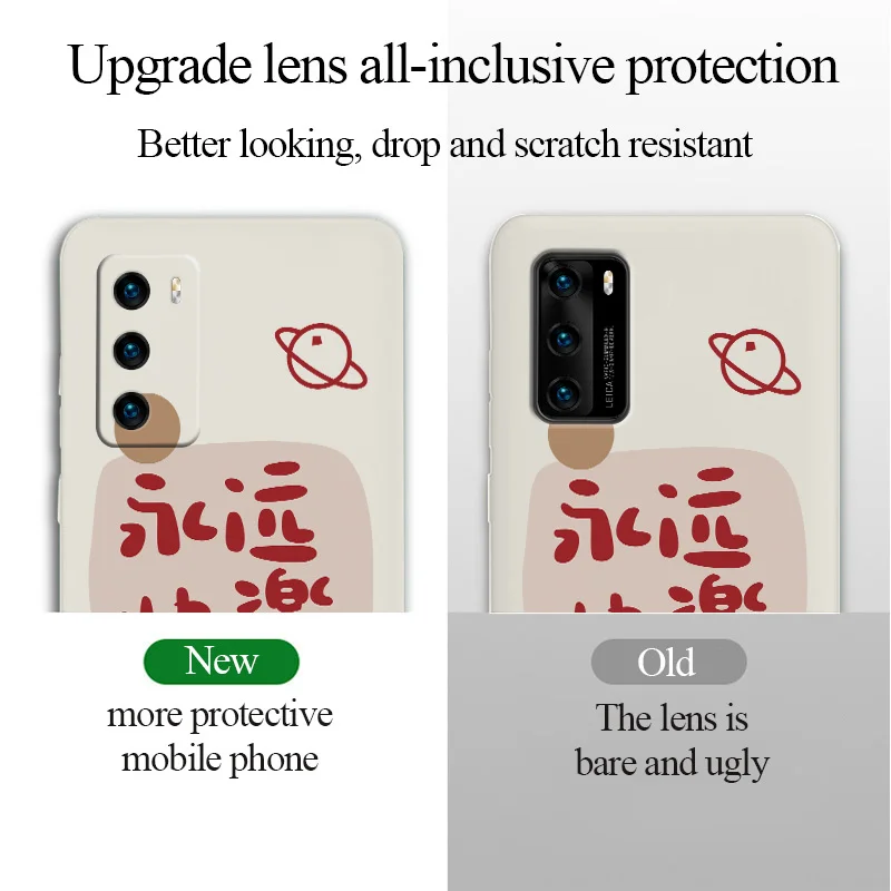 

Win Over Phone Case For Huawei P40 P40Lite P30 P20 Mate 40 40Pro 30 20 Pro Lite P Smart 2021 Y7a Liquid Silicone Cover