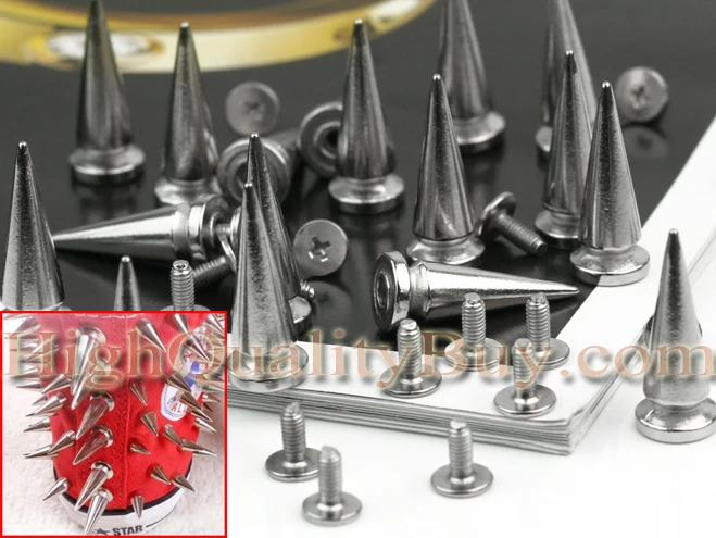 Металлические конусные шипы 20 шт. цилиндрические винты с заклепками кожаная