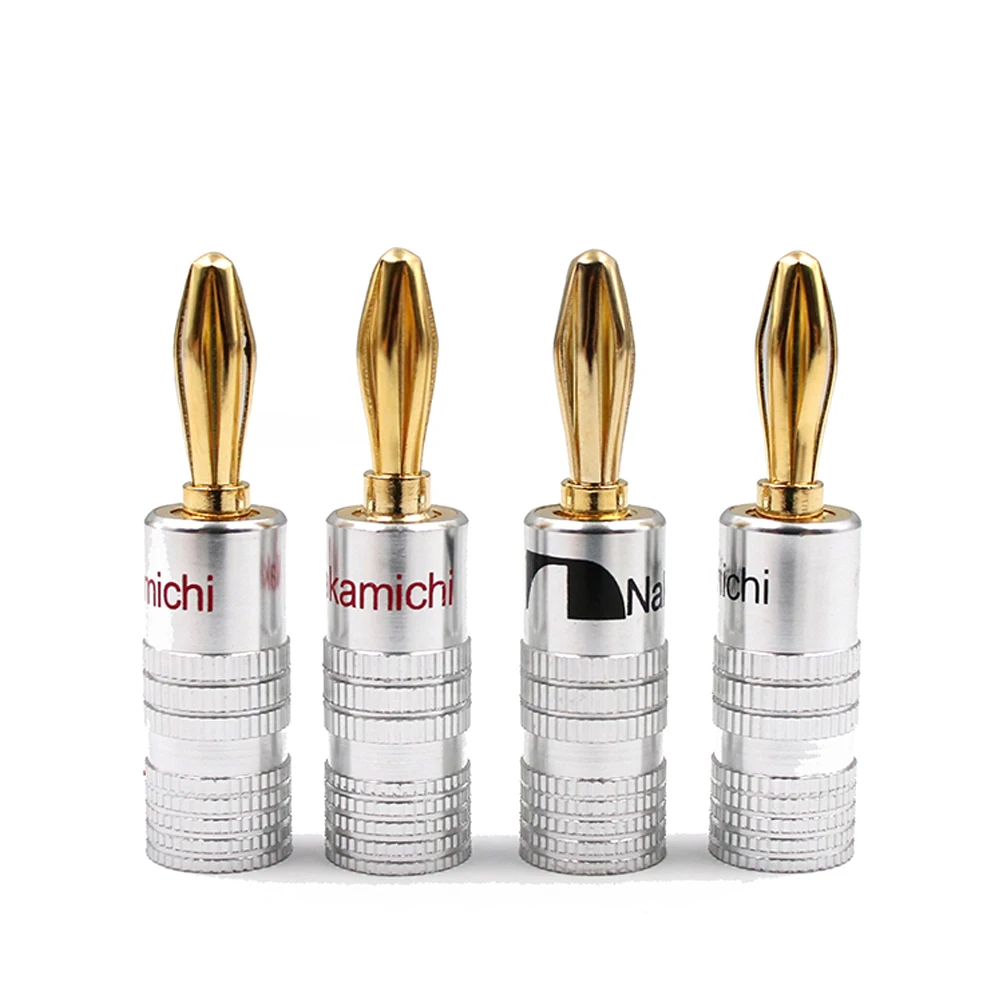 Банановые штекеры 24 К аудио разъем двойной винт замок динамик банановые