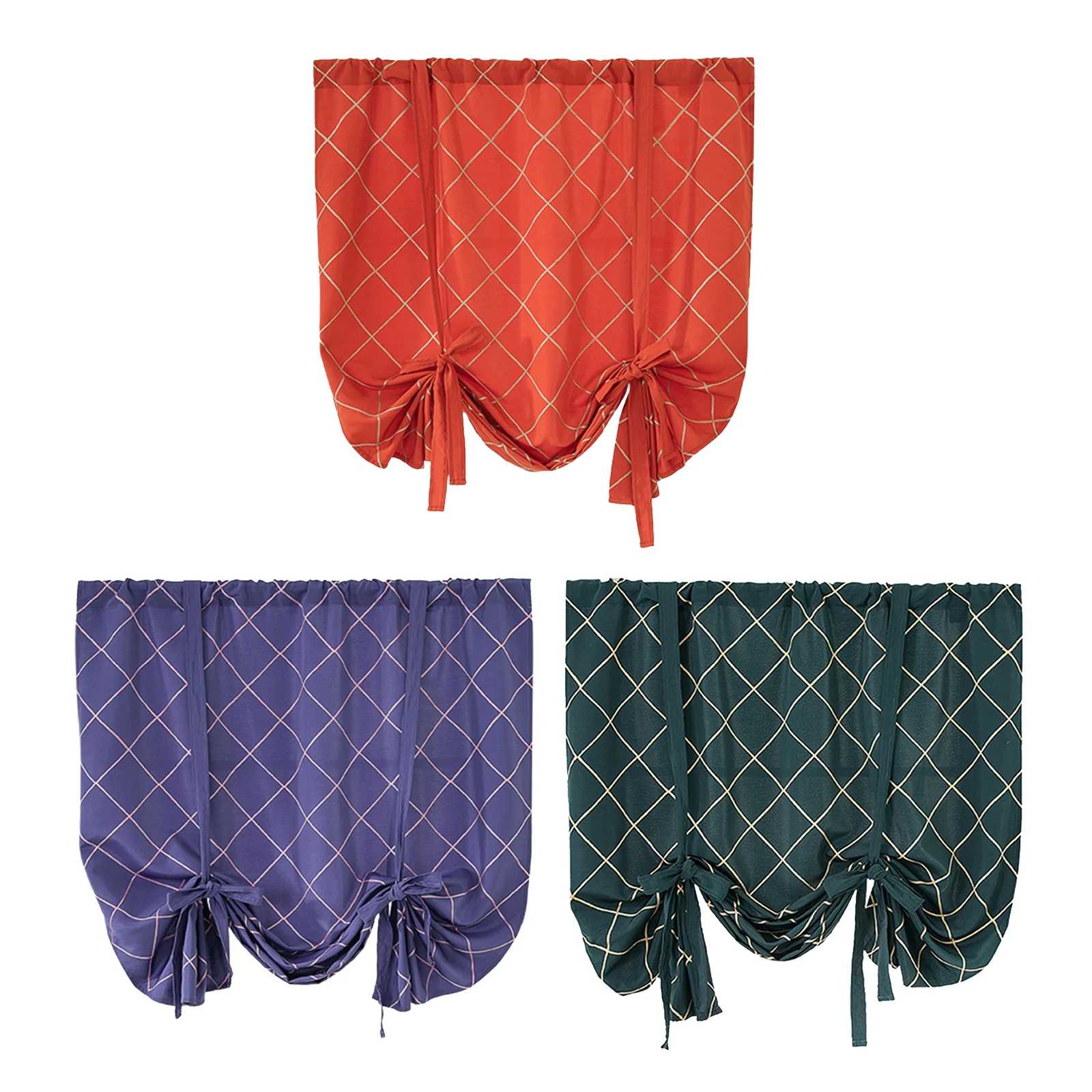 Занавеска с геометрической вышивкой завязывающаяся занавеска для окна