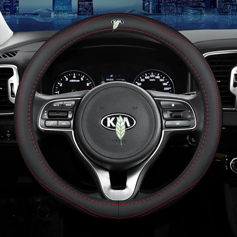 2021 Leather Car Steering Wheel Cover For KIA Sportage Forte K5 K900 Niro Optima Rio Rio5 Sedona  Sorento Soul Car Accessories