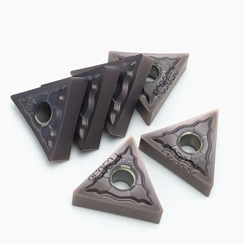 KORLOY-cuchillas de acero inoxidable de carburo para herramientas de torneado exterior, 100% de alta calidad, TNMG160404 TNMG160408 HA PC9030, 10 Uds.