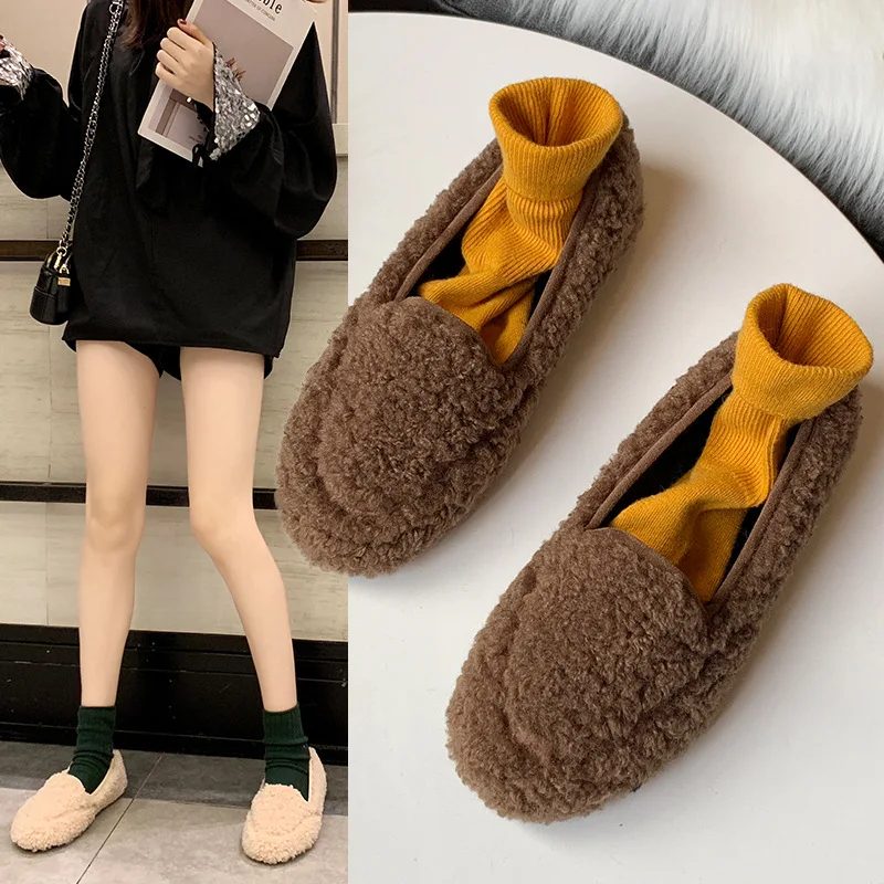 Новинка Сезон осень зима Женская обувь Бархатная теплая хлопковая Обувь с
