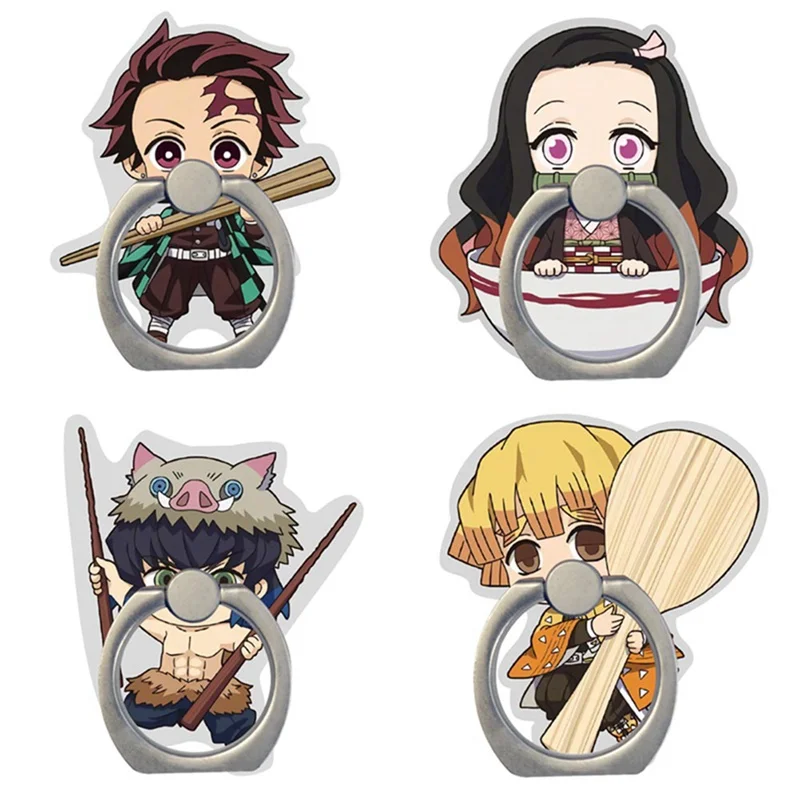 С героями мультфильмов демон убийца с кольцом для пальца Кронштейн мобильный